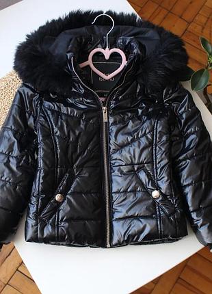 Стильная черная демисезонная куртка river island 5-6 лет