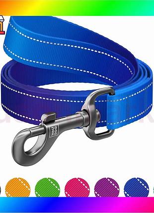 Bs поводок для собак best mix нейлоновый waudog nylon mono светоотражающий, l-xxl, ш 25 мм, дл 200 см, bas77/n