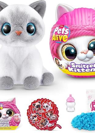 Набор-сюрприз игривые котята бирманская кошка бонни zuru pets alive smitten kittens surprise birman cat bonnie