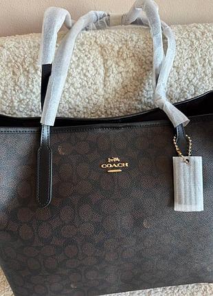 Сумка шопер coach sig city tote 5