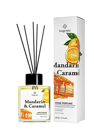 Аромадифузор для дому bogenia mandarin & caramel парфумований bg360.010, 100 мл daily skin care