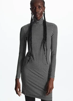 Сукня жіноча cos printed roll-neck mini dress / xs,s