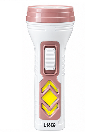 Компактный перезаряжаемый led-фонарик lh-5139 с type-c и солнечной панелью розовый