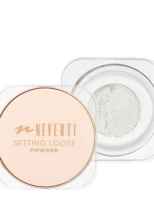 Пудра розсипчаста для обличчя neverti setting loose powder luminous finish, 001 transparent/прозора