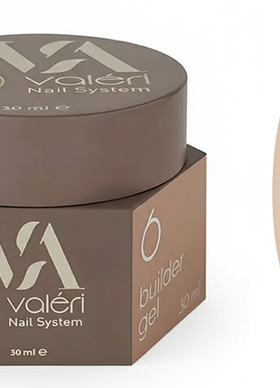 Гель для нарощування 06 builder gel valeri, 30 мл