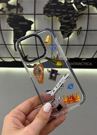 Чехол силиконовый на iphone 14 pro с рисунком, полупрозрачный чехол-накладка на iphone 14 pro с принтом