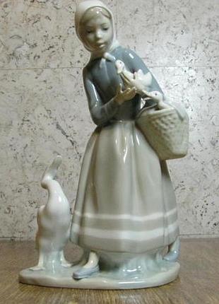 Коллекционная фигурка lladro "пастушка с утками" #4568
