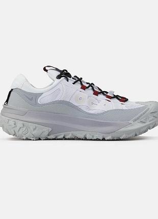 Белые кроссовки унисекс nike acg moutain fly 2 low white green х маунтейн флай 43