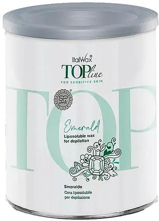 Віск для депіляції в банці смарагд topline italwax, 800 мл