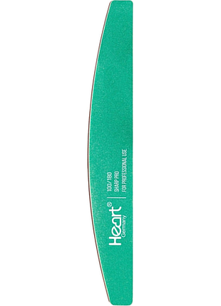Пилка для ногтей зеленое полотно heart half sharp pro, 100/180