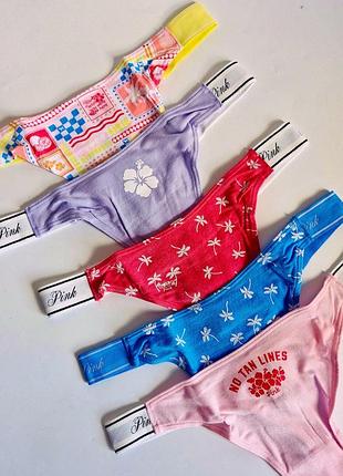 Набор трусиков victoria's secret pink 5 штук стринги victoria’s secret pink бюстгалтер victoria’s secret pink пижама victoria’s secret