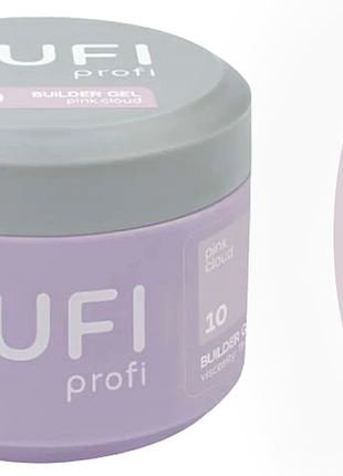 Гель для нарощування builder gel uv/led 10 pink cloud tufi profi, 30 мл