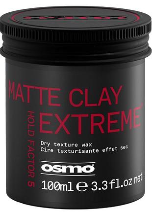 Воск матовый экстра сильной фиксации для укладки волос matte clay extreme™ new osmo, 100 мл