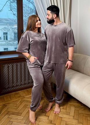 Женская пижама домашний костюм велюровый велюр парные