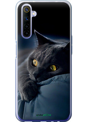 Чехол на realme 6 дымчатый кот "825t-1913-2448"