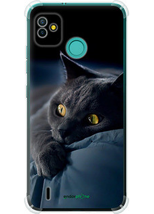 Чехол на tecno pop 5 bd2p дымчатый кот "825sp-2412-2448"