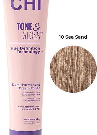 Тонер кремовый безамиачный для волос sea sand tone&gloss chi, 85 г