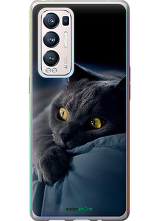 Чехол на oppo reno5 pro plus дымчатый кот "825u-2243-2448"