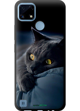 Чехол на realme c21 дымчатый кот "825b-2321-2448"