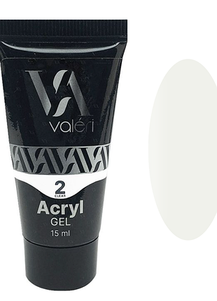 Акрил-гель для нарощування 02 acryl gel valeri, 15 мл