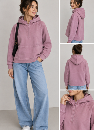 Розово сиреневый свитшот с капюшоном dunnes stores р.s/m, без нюансов