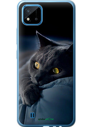 Чохол на realme c20a димчастий кіт "825u-2416-2448"