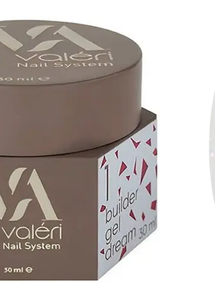 Гель для нарощування 01 builder gel dream valeri, 30 мл