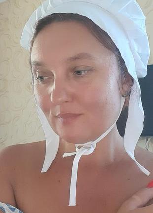 Женский белый средневековый чепец. 2