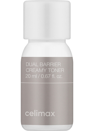 Тонер кремовый для лица dual barrier creamy toner celimax, 20 мл