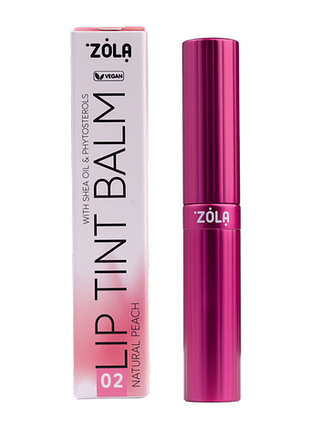 Оттеночный бальзам для губ 02 peach natural lip tint balm zola, 3г