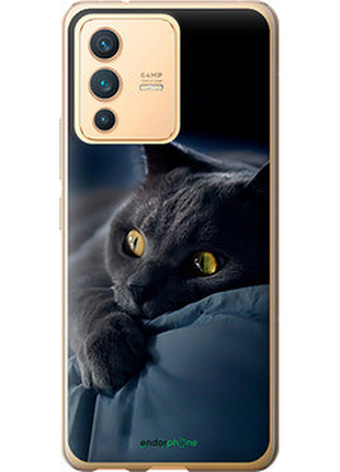 Чехол на vivo v23 дымчатый кот "825u-2642-2448"