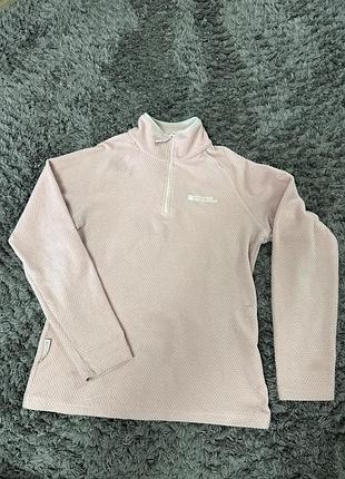 Світло-рожева жіноча флісова кофта на половинній блискавці (half-zip) від бренду mountain warehouse
