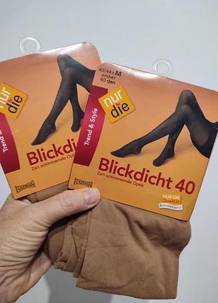 : нові напівщільні колготки nur die blickdicht 40 den, р. 40/44 (m), колір янтарний/amber