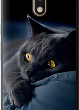 Чехол на motorola moto g4 дымчатый кот "825t-511-2448"