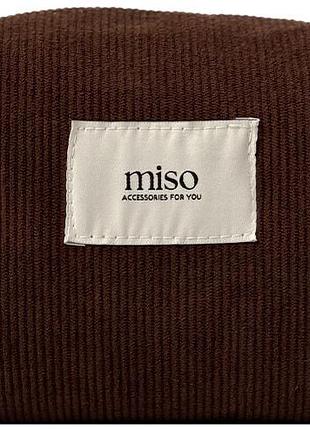Косметичка квадрат вельвет темно-коричневий middle miso