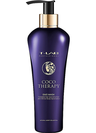 Маска для реконструкции волос и кожи головы coco therapy duo mask t-lab professional, 300 мл