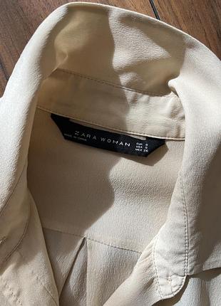 Zara блуза бежева шовк 6