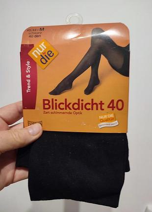 Нові напівщільні колготки nur die blickdicht 40 den, р. 40/44 (m), колір чорний