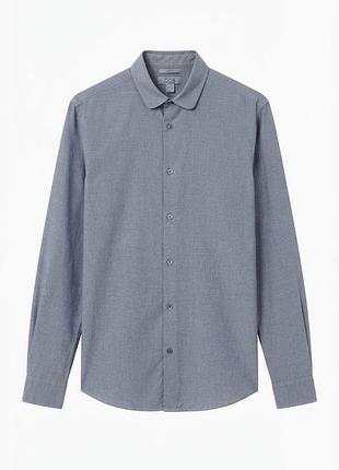 Мужская синяя рубашка cos slim fit, 100% хлопок, размер eur 37 / us 14 1/2 (s)