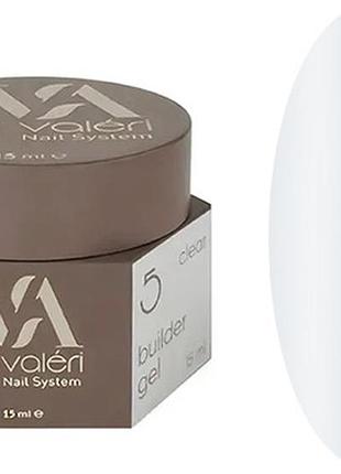 Гель для нарощування 05 builder gel valeri, 15 мл