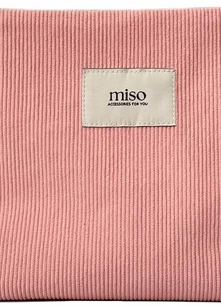 Косметичка трикутник вельвет рожевого кольору max miso
