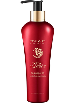 Шампунь для тривалого збереження кольору волосся total protect duo shampoo t-lab professional, 300 мл