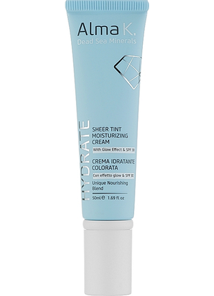 Крем-тинт увлажняющий для лица с эффектом сияния spf30 alma k, 50 мл