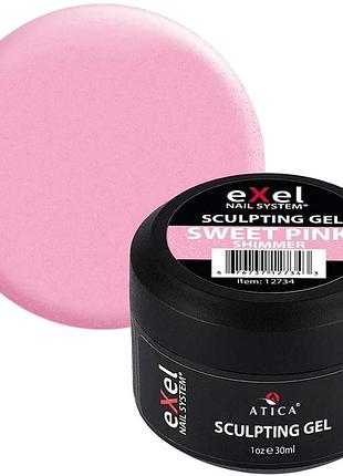 Гель моделювальний 08 sweet pink shimmer sculpting gel atica, 30 мл