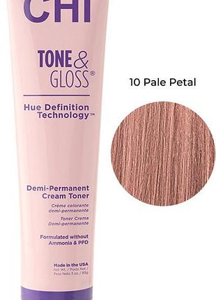 Тонер кремовий безамічний для волосся pale petal tone&gloss chi, 85 г
