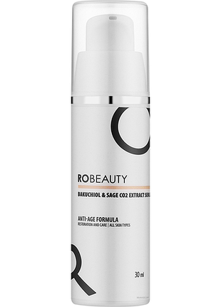 Сироватка для обличчя антивікова bakuchiol&sage co2 extract robeauty, 30 мл