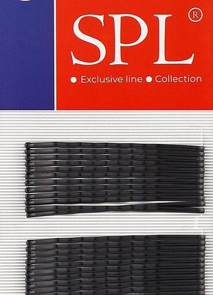 Невидимка для волос фрезерная черная 6 см spl, уп/24 шт