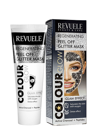 Маска плівка для обличчя регенеруюча revuele color glow regenerating pell-off glitter mask daily skin care