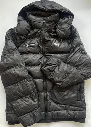 Мужской пуховик куртка puma mercedes mapf1 rct ecolite down jkt р.l чорний