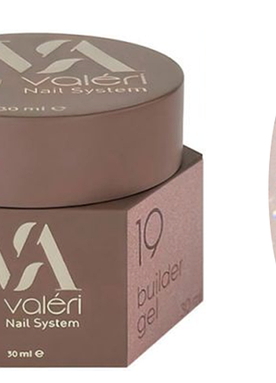 Гель для нарощування 19 builder gel valeri, 30 мл